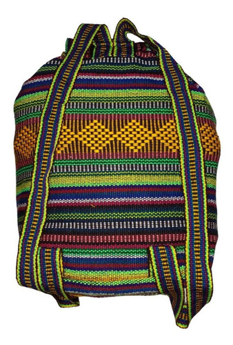 Mochilas Artesanal Tejida, Mxyur-001, 1 Pza, 10kg, Azul/verd Color Azul/ Verde/ Rojo/ Amarillo