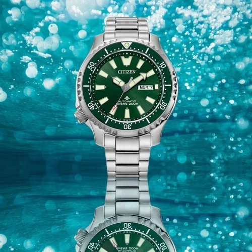 Citizen Ny0151-59x Promaster Automatic Green Dial Color de la correa Plateado Color del bisel Verde Color del fondo Verde