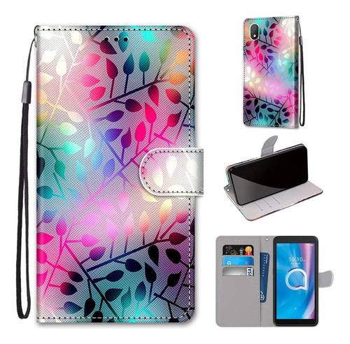 Para Alcatel 1b (2020) Funda Cartera De Cuero Pu Con Ck3852