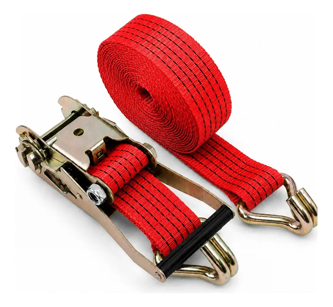 Kit Cinta Catraca S-forte Poliéster 5 Toneladas 9m Laranja Vermelho