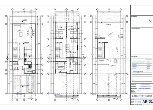 Proyecto Arquitectónico Plano De Casa En Terreno De  6x20m