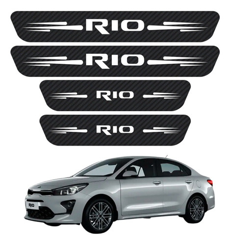 Sticker Protector Bl De Estribos 4 Puertas Para Kia Rio