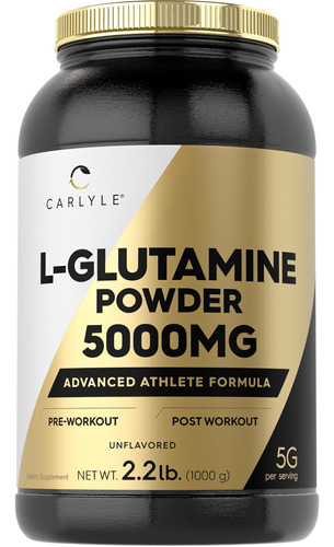 Suplemento Carlyle L-glutamina En Polvo 5000 Mg 1 Kg Sin Sab