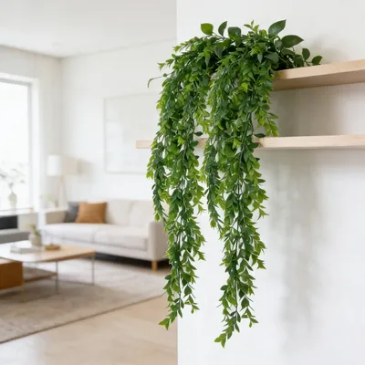 Kit Com 2 Pendentes Mini Ficus Planta Artificial Muro Inglês Verde