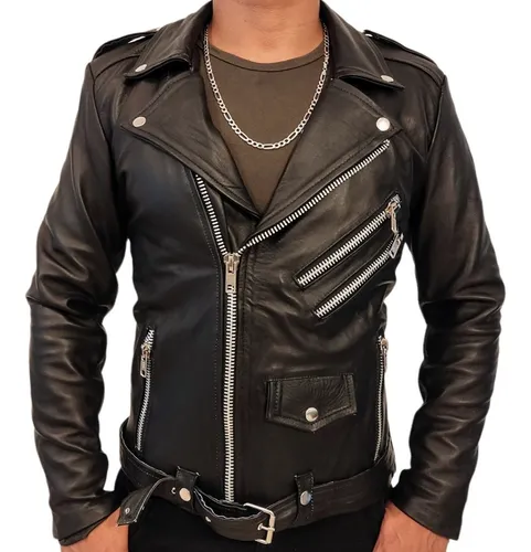 Chaqueta Biker Hombre Cuero