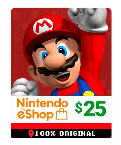 Cartão Nintendo Switch 3ds Wii U Eshop Card Usa $25 Dólares