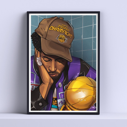 Cuadro Kobe Bryant Champions 2001  30x40cm List P Colgar