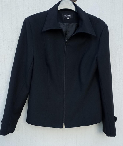 Chaqueta Blazer Mujer Negro C/ Cierre Ted Bodin Impecable 