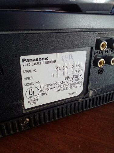 Antiguo Video Grabador Vhs Panasonic Original Japan