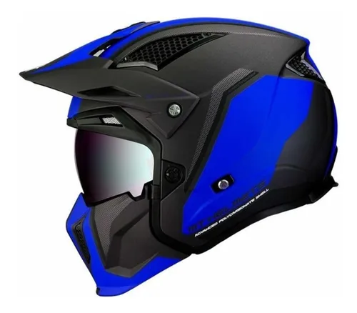 Casco Mt Streetfighter Sv Twin C7 Azul Mate En Aolmoto Env o gratis