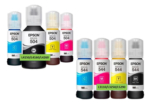 Tinta  Epson 504/544 Kit 4 Colores L4150, L4160 Inc Iva