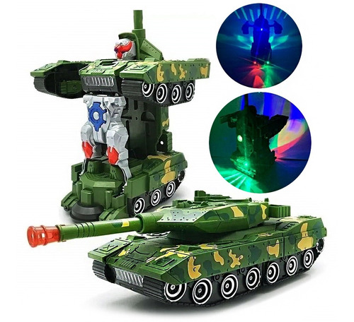 Tanque Militar Exército Tank Vira Robô  C/ Som Luz Brinquedo