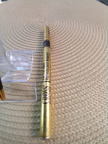 Imagem 5 de 6 de Caneta Cross Ladies Preta Com Detalhes Ouro 14k + Carga Orig