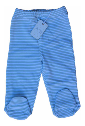 Pelele Sky Blue De Bebé En Algodón Barita Pantalón Y Manta