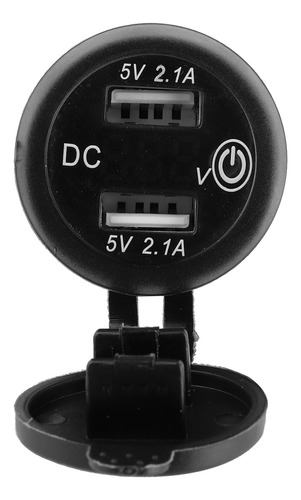 Voltímetro Azul Con Doble Conector Usb Para Encendedor De Co