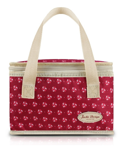 Jacki Design Bolsa Termica Bem Estar Vinho Aqr18703 Cor Vermelho Desenho Do Tecido Florido