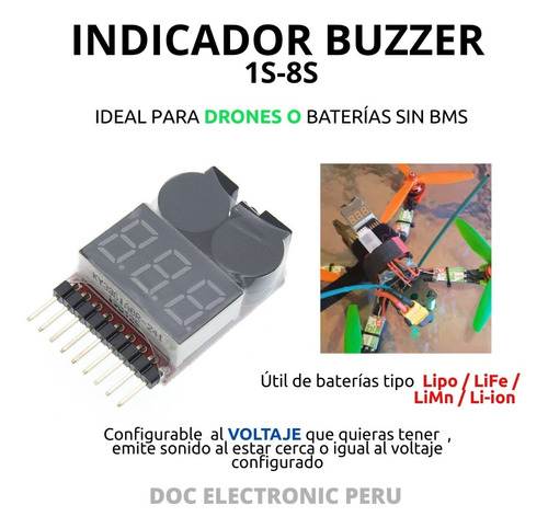 Zeguir- Medidor De Bateria Lipo / Low Voltage Buzzer Meter