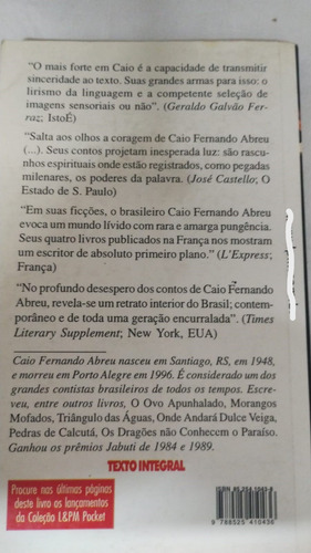 Livro - Fragmentos 8 Historias E Um Conto Inedito Caio Fernando Abreu (Usado)