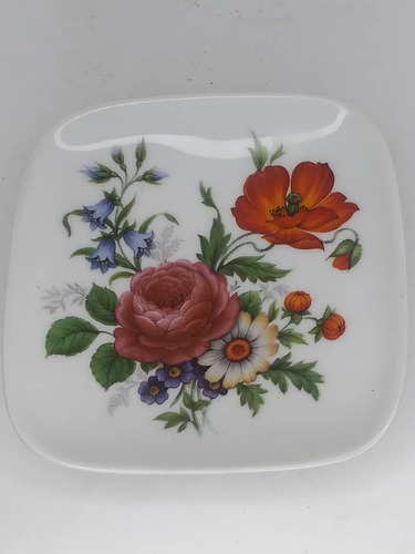 Plato De Porcelana Limoges Frances Dibujo Flores Central 