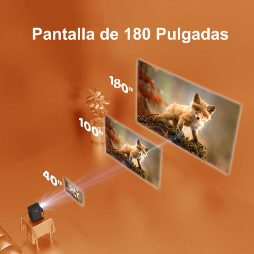 Proyector Mini Portátil Android Con Wifi & Bluetooth, 1080p/4k Hd Soporta, Aplicaciones Integradas, Enfoque Eléctrico Por Control Remoto Incluido