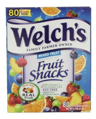 De Welch Fruta Mezclada Snacks, 80 Count.