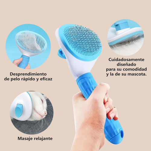 Cepillo Deslanador Gato Perro Peine Mascota Masajeador 4 Kit