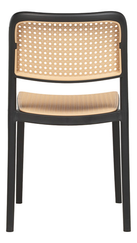 4 Sillas De Restaurant Terraza Comedor Urban Enrejada Rattan Estructura De La Silla Negro