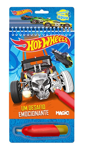 Livro Para Colorir Aquabook Hot Wheels Pinta Com Água Magic