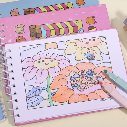 Libro De Colorear Bobbie Goods Para Adultos Y Adolescentes,