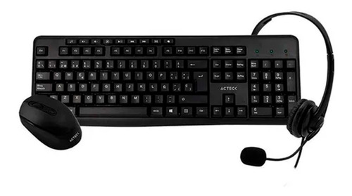 Kit Teclado Mouse Audifonos Multimedia Home Office 3 En 1