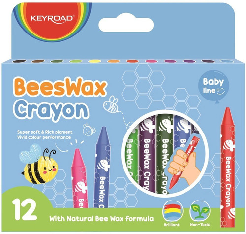 12 Crayones De Cera De Abeja No Tóxicos Ideal Preescolares