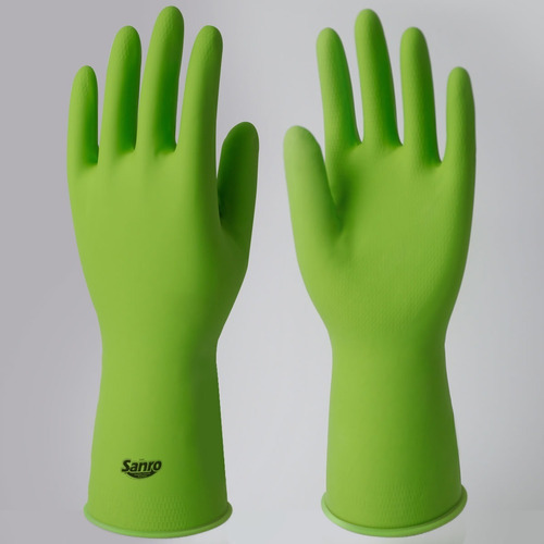 Kit 05 Luvas De Latex Sanro Top Verde Tamanho G
