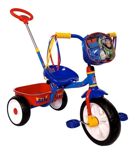 Triciclo Apache Buzz Lightyear Cajuela Barra Y Bolsita En Nr