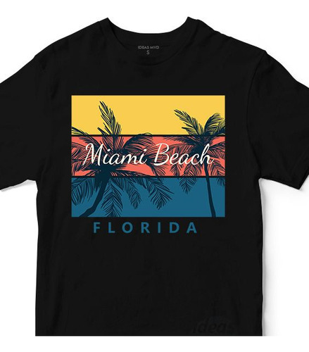 Remera Streetwear Miami Beach Florida (negra:) Ideas Mvd