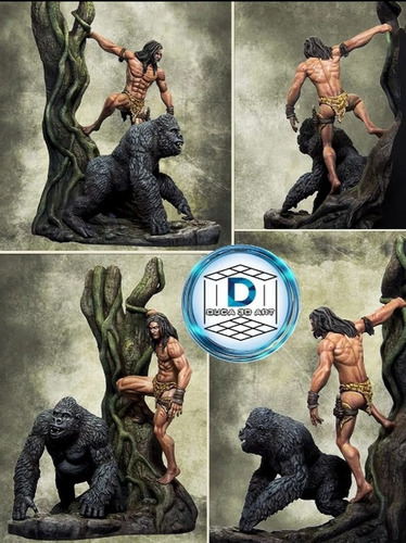 Figura Tarzan Lord Of The Jungle Diorama Real - Impresión 3d