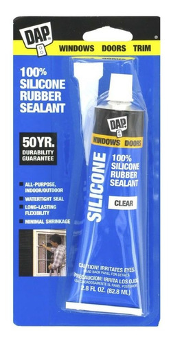 Silicón Uso General Transparente 82.8ml Silicone 3pzs Dap