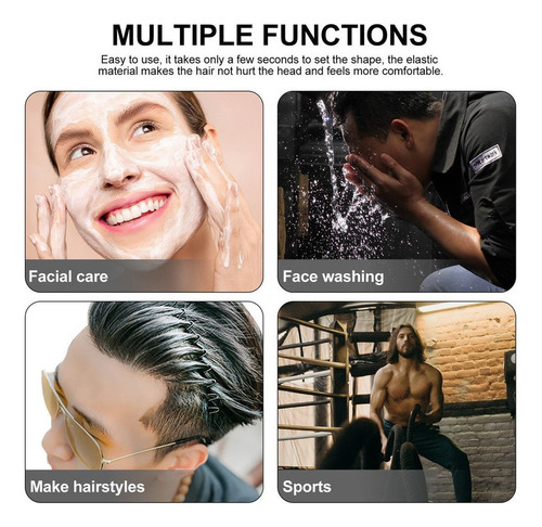 . 10 Piezas Hombres Moda Ondulada Diadema Metal Elástica