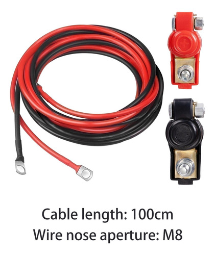 Cables De Batería De Calibre 5 Awg, Cobre 100cm M8