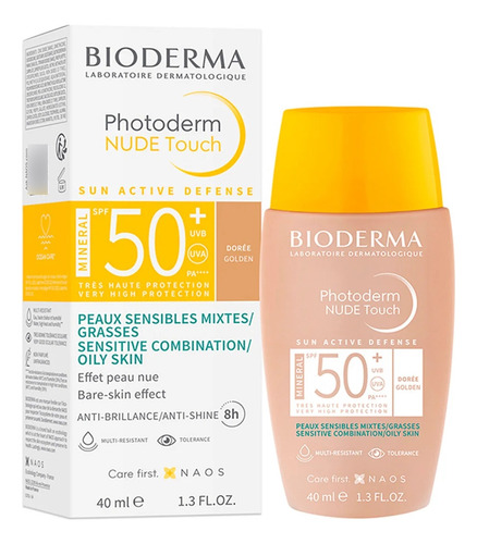 Protector Bioderma Photoderm Nude Touch Dorado Spf 50, 40ml