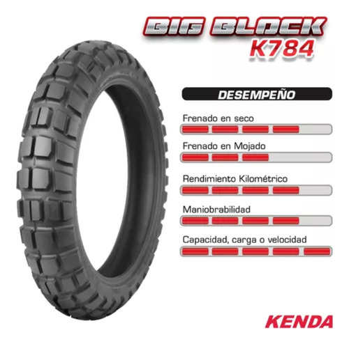 Pneu Kenda Traseiro Big Block K784 170/60b-17 72q Big Trail