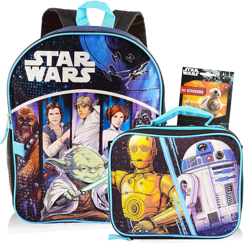 Star Wars Mochila Con Set De Fiambrera Para Niños  Deluxe 1