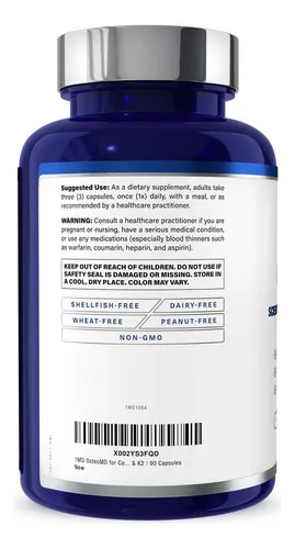 Apoyo Integral Óseo Con Hidroxiapatita Calcio Vitamina D3 K2 Sabor