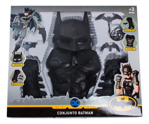 Kit Fantasia Batman Infantil Com Itens Super Herói Divertido
