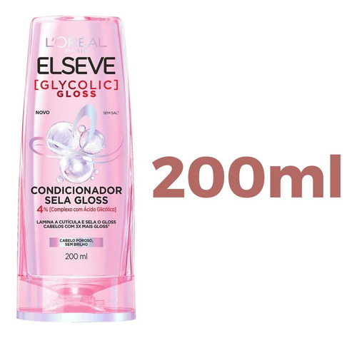 Kit Shampoo 200 + Condicionador 200ml Glycolic Gloss Elseve