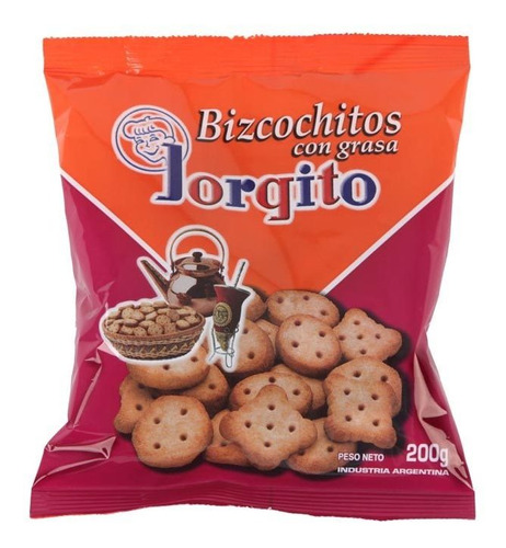 Pack X 6 Unid. Bizcochos  Grasa 200 Gr Jorgito Galletitas S