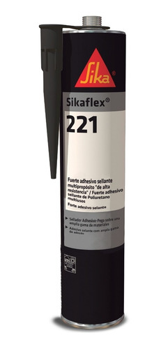 Imagen 1 de 9 de Sikaflex 221 Sellador Poliuretano Profesional Negro 300 Ml