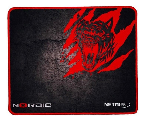 Mouse Pad Gamer Netmak Nm-nordic 30x25cm Antideslizante Color Negro Diseño impreso N/A