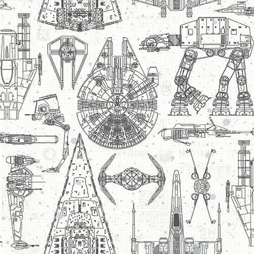 Roommates Star Wars Blueprint Peel Y Stick Wallpaper.