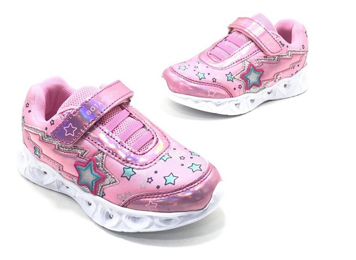 Zapatilla Nena Con Luz Velcro Livianas Botanguita Rinsey