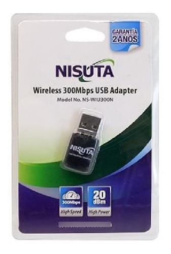 Imagen 2 de 5 de Antena Wifi Placa Usb Nisuta Nano 300mbps Ns-wiu300n Win 10